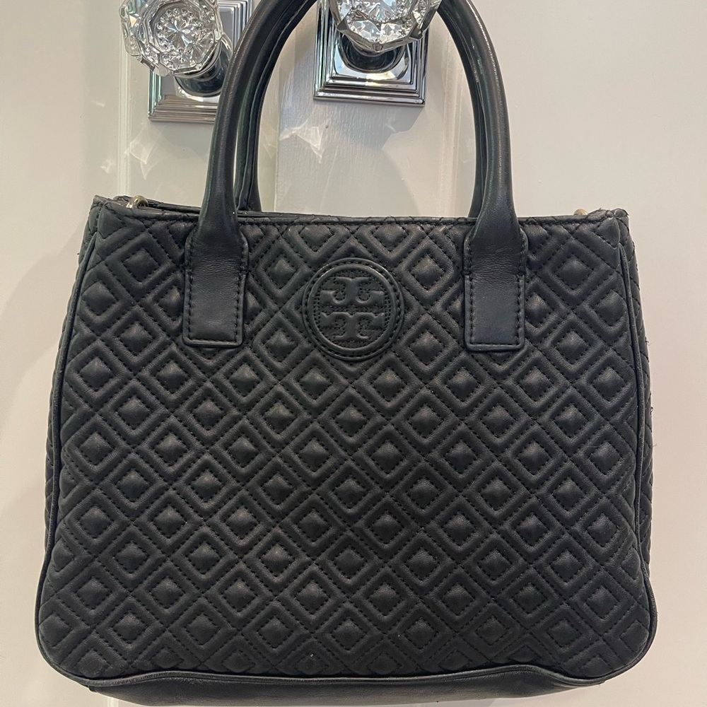 Tory Burch Black Quilted Satchel